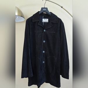 NWT ACNE STUDIOS Black Calf Leather Men's Coat Size:50